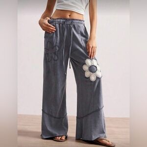 Boho pants with tie waist.